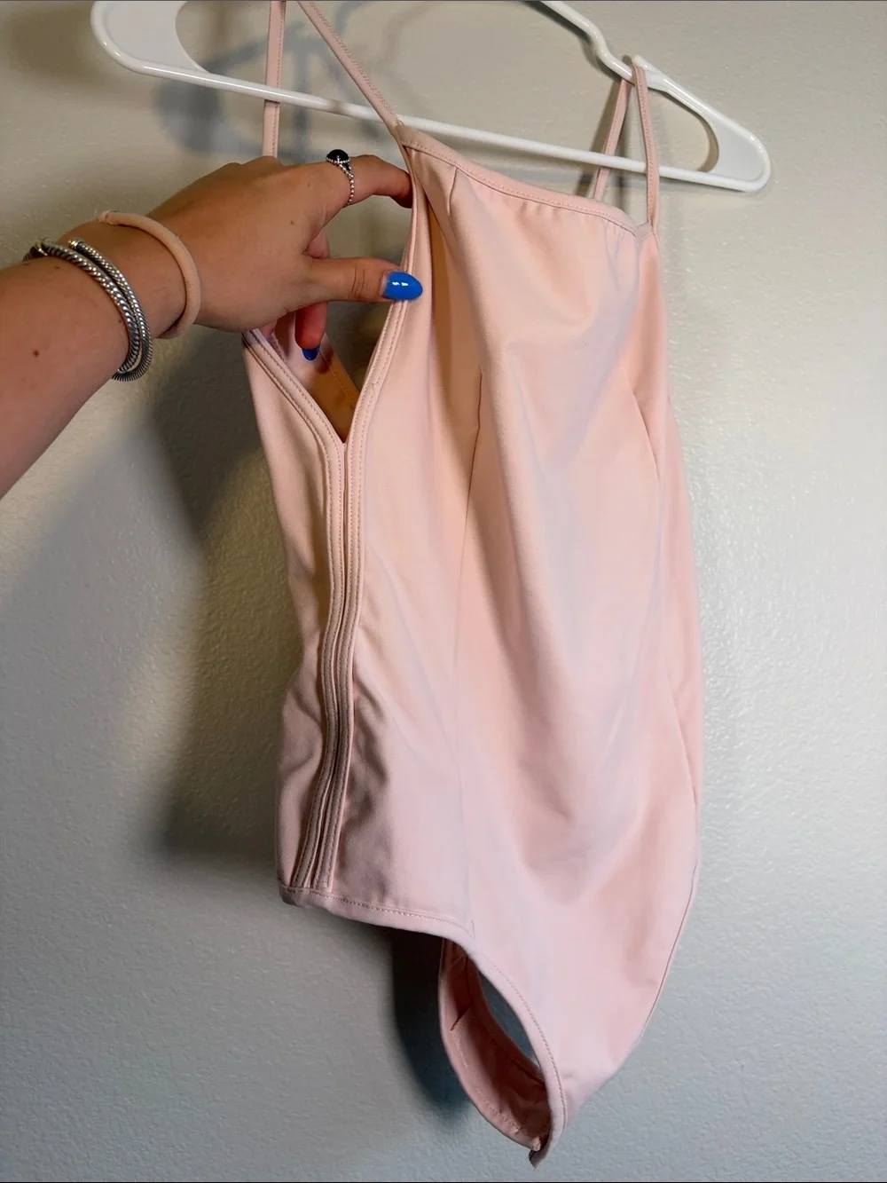 Free People Lila Square Neck Low Side Bodysuit in Ballet Pink - S